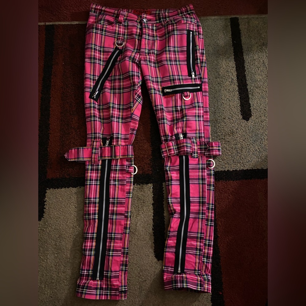 Trip NYC Pink Plaid Jeans